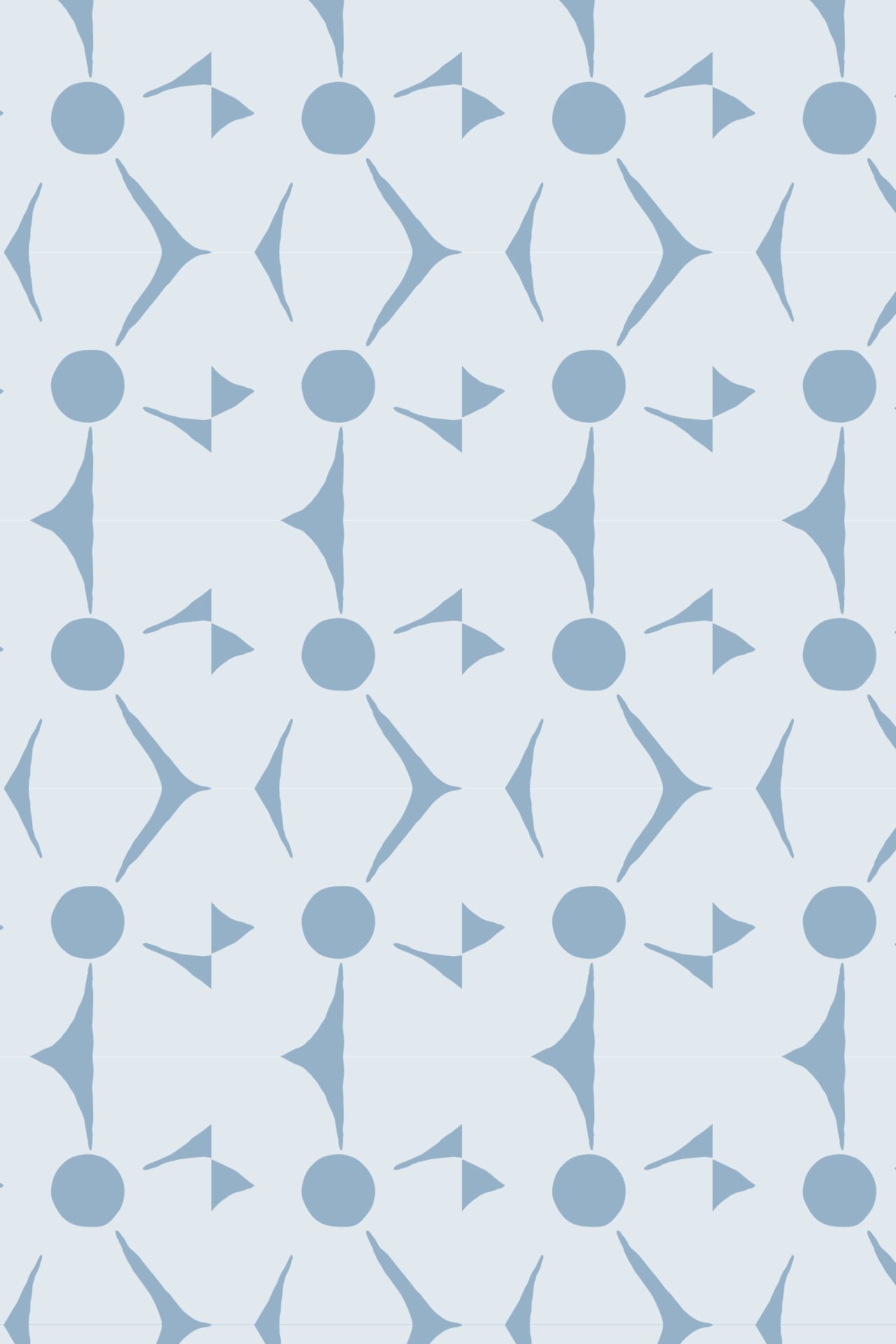 The petal mark tiled into a repeating dusk-blue pattern.