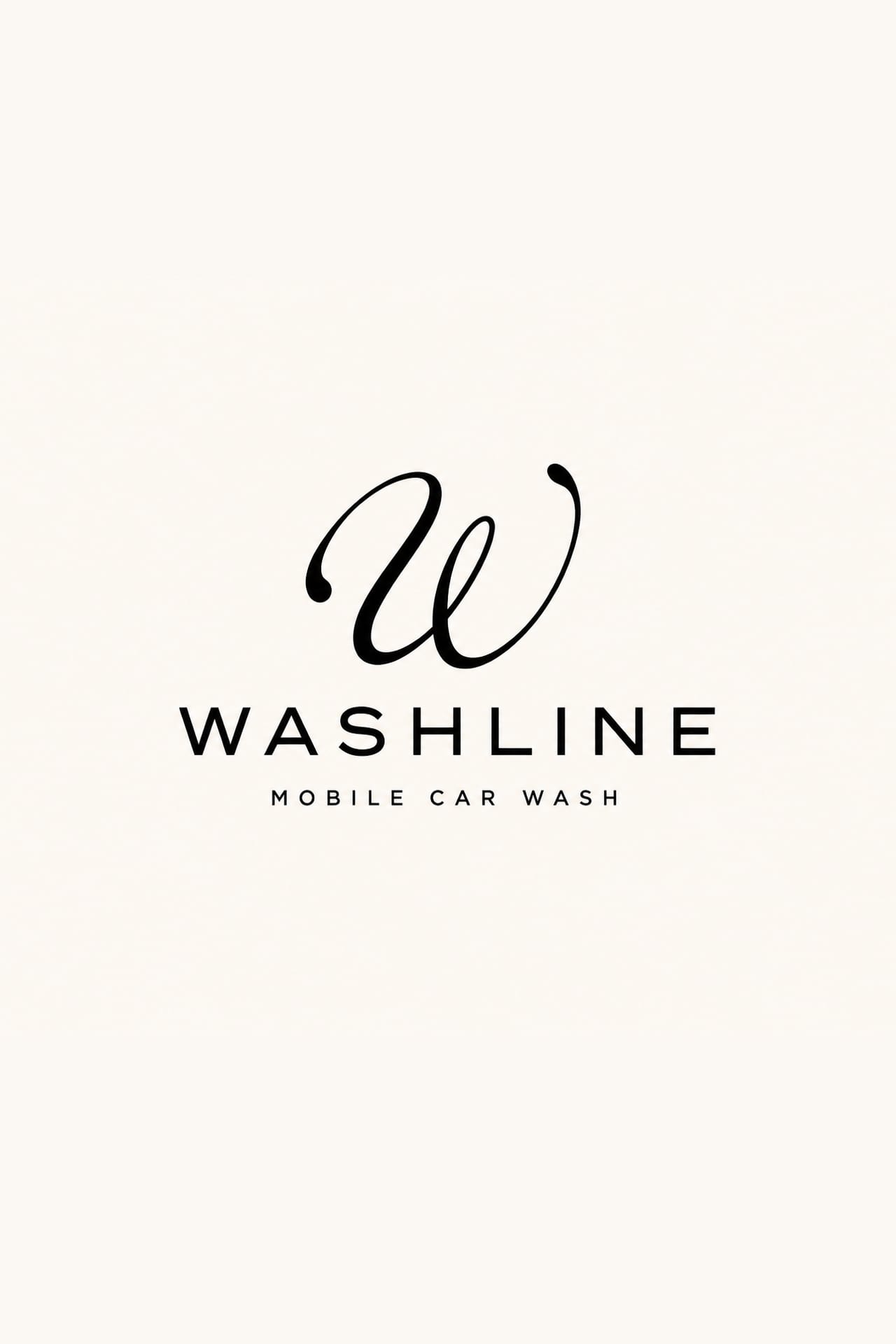 The Washline wordmark and script W monogram on cream.